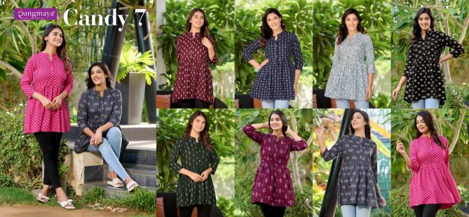 Candy 7 By Rangmaya Rayon Printed Daily Wear Wester Top Wholesale Online
